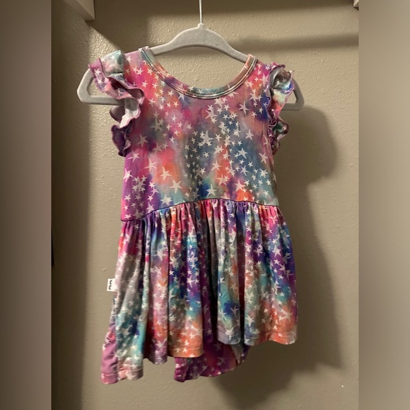 SOLD Little Sleepies Stardust Short Flutter Sleeve Twirl Dress With Bodysuit - Picture 2 of 2